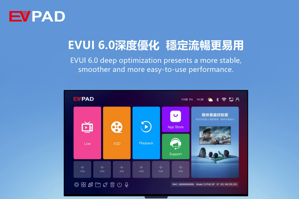 EVPAD 6P TV Box -  EVUI 6.0